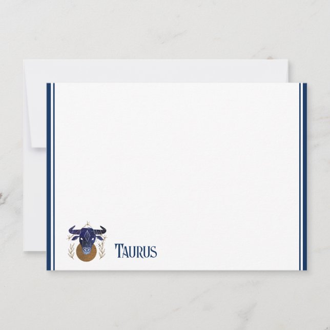 Flat Note Card-Taurus Card (Front)