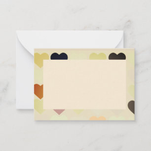 Flat Note Card with hearts