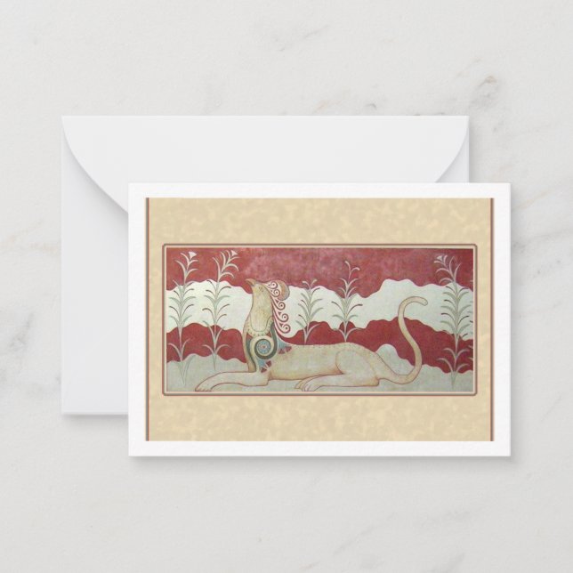 Flat Note Card with my depiction of Ancient Grifon (Front)