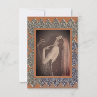 Flat Note card with Vintage Dancer