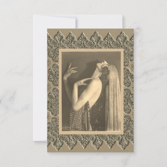  Flat Note card with Vintage Dancer (Front)