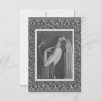 Flat Note card with Vintage Dancer