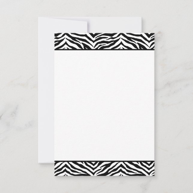 Flat Note Card-Zebra Print (Front)