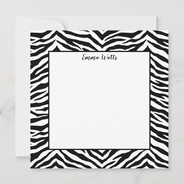 Flat Note Card-Zebra Print (Front)