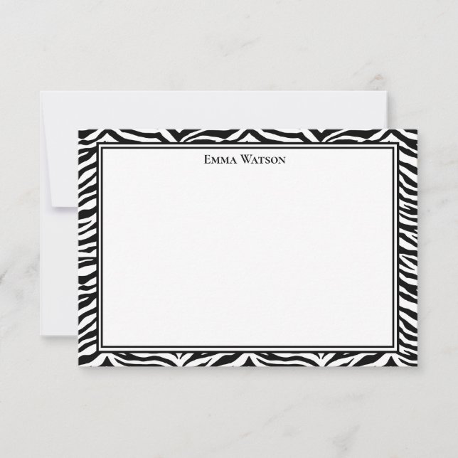 Flat Note Card-Zebra Print Card (Front)