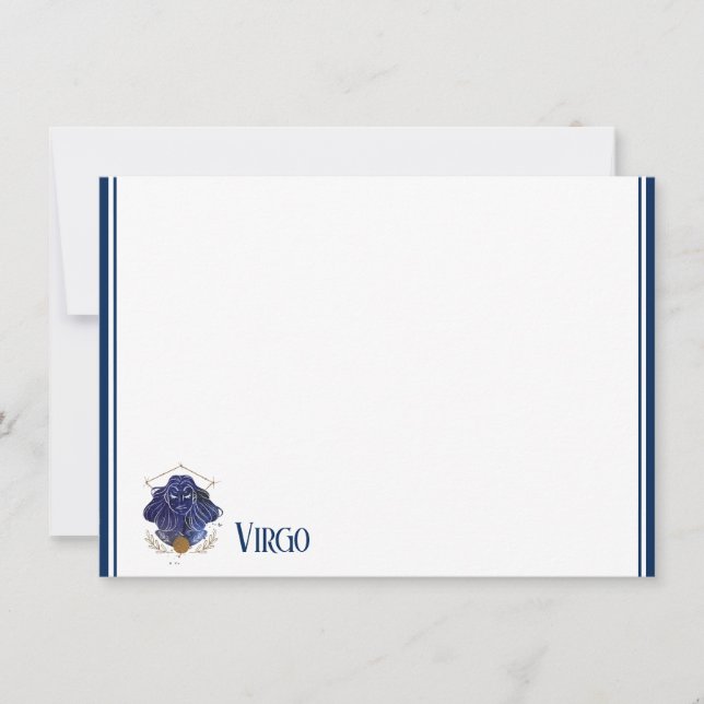 Flat Note Card-Zodiac Virgo Card (Front)