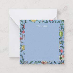 FLAT NOTECARD : WILLIAM MORRIS "BLUE POMEGRANATES"