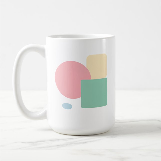 Flat Pastel Shapes Coffee Mug (Left)