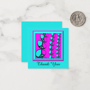 Flat Peace Signs Thank You Cards