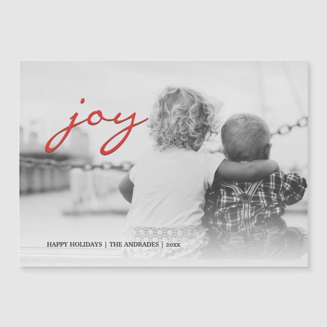 Flat Photo Christmas Joy Kids Custom Holiday Photo (Front)