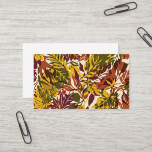 Flat Risograph Autumn Leaves Halloween Poster Business Card