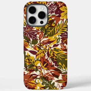 Flat Risograph Autumn Leaves Halloween Poster iPhone 16 Pro Max Case