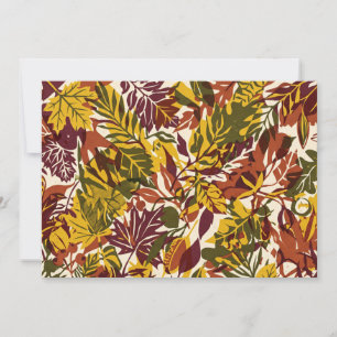 Flat Risograph Autumn Leaves Halloween Poster Invitation