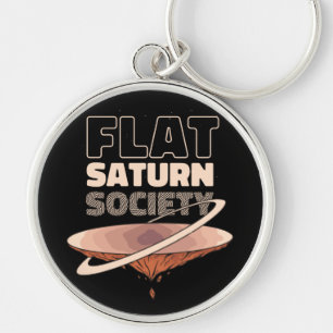 Flat Saturn Society - Science Design Key Ring