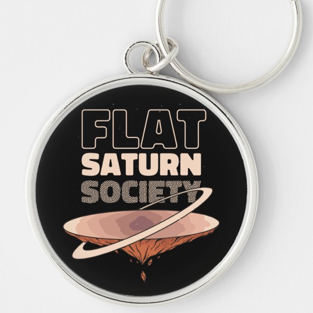 Flat Saturn Society - Science Design Key Ring (Front)