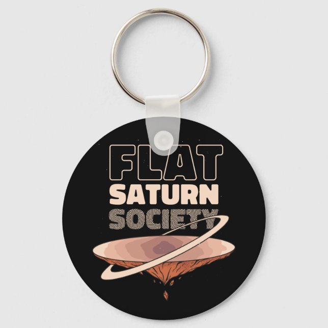 Flat Saturn Society - Science Design Key Ring (Front)