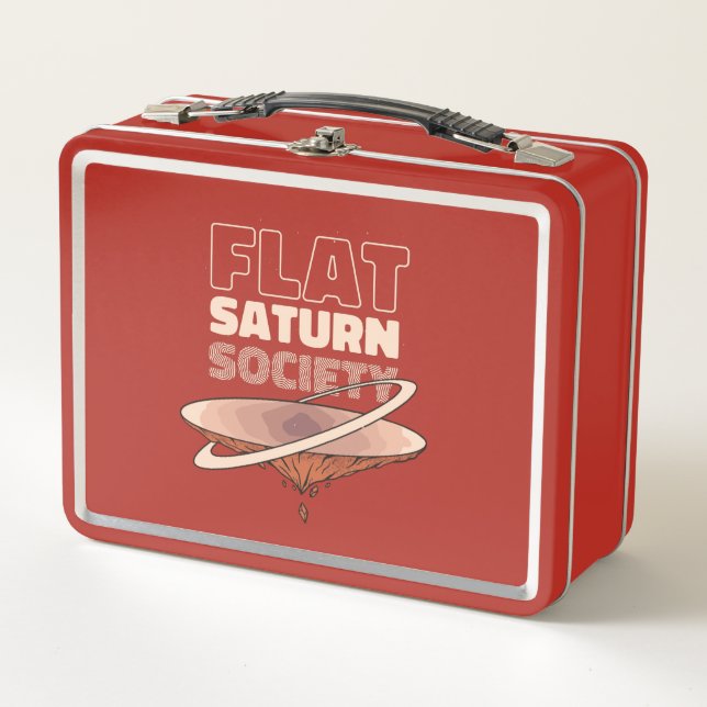 Flat Saturn Society - Science Design Metal Lunch Box (Front)