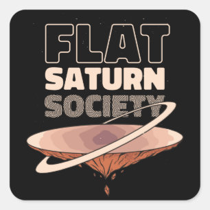 Flat Saturn Society Science Design Square Sticker