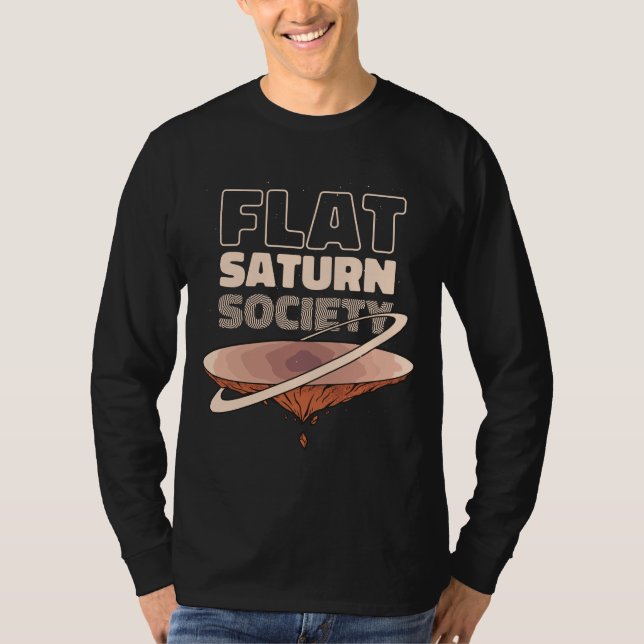 Flat Saturn Society Science Design T-Shirt (Front)