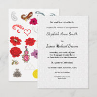 Flat Save Date Cards Floral Wedding Invite