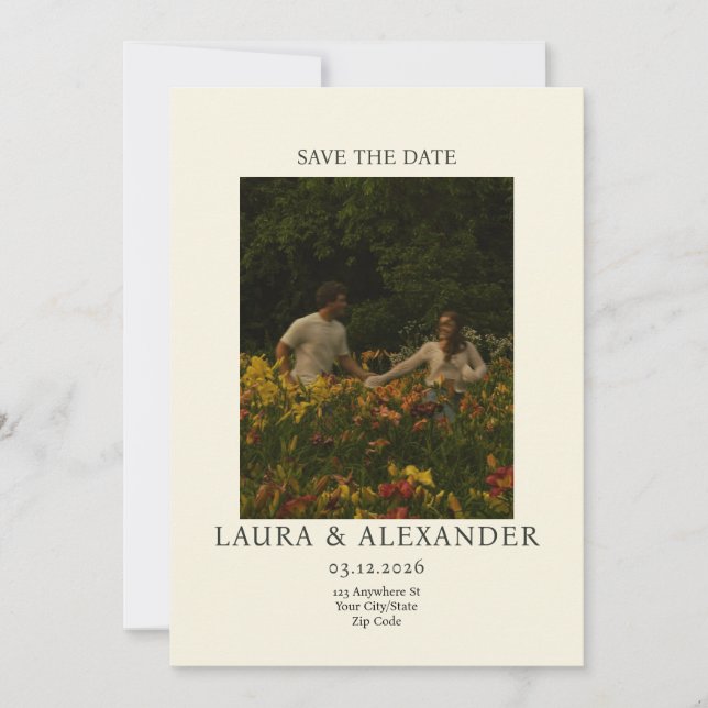Flat Save The Date Card (Front)