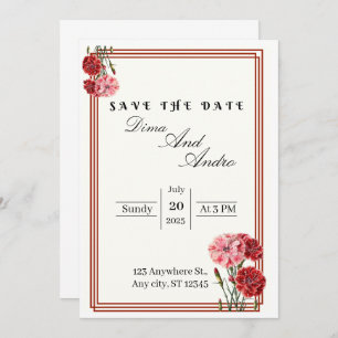 Flat Save The Date Card