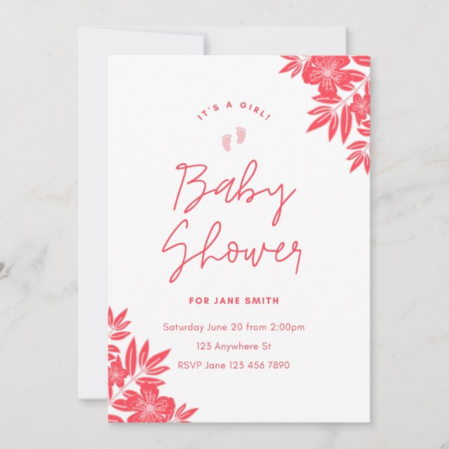 Flat Save The Date Card( baby shower) (Front)