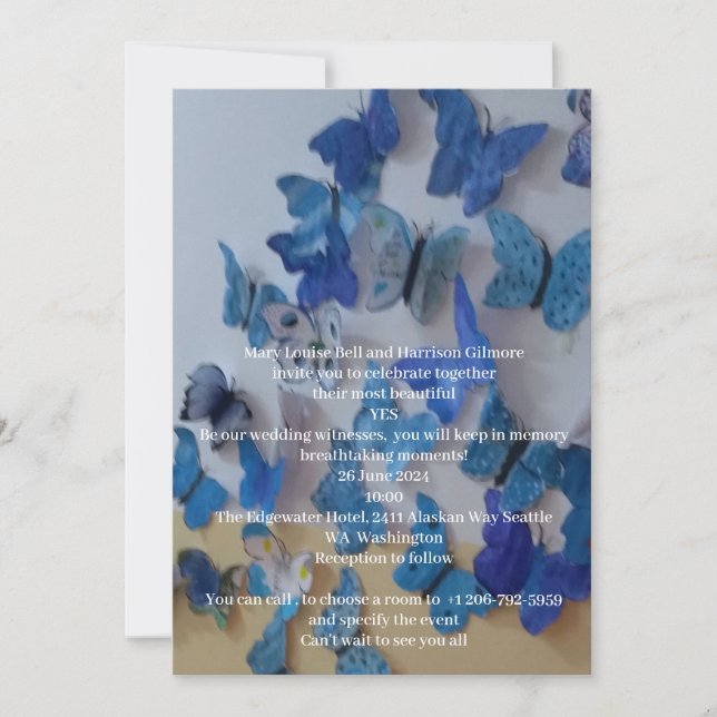 Flat Save The Date Card Wedding  (Front)