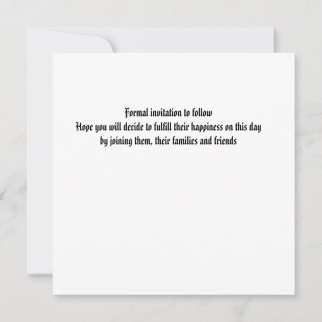 Flat Save the Date  Wedding Amaryllis Red (Back)