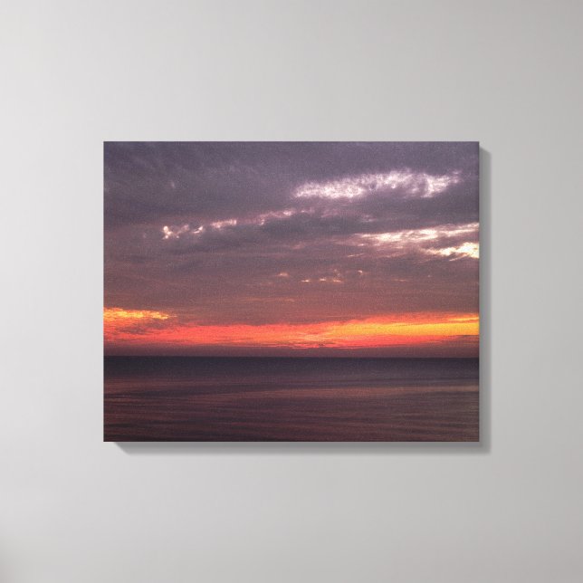 Flat Sea & Red Sky Canvas Print (Front)