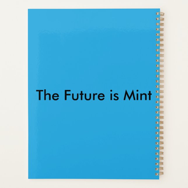 Flat Sky Blue Background for Web & Print Planner (Back)