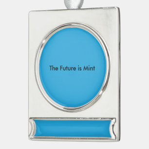 Flat Sky Blue Background for Web & Print Silver Plated Banner Ornament