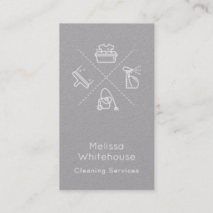 Flat Sleek Modern Cleaning Services Business Card