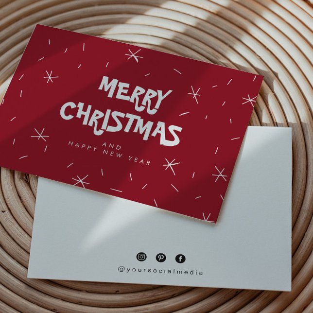 Flat Snow Logo Merry Christmas Cards (Creator Uploaded)