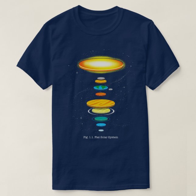 Flat Solar System T-Shirt (Design Front)