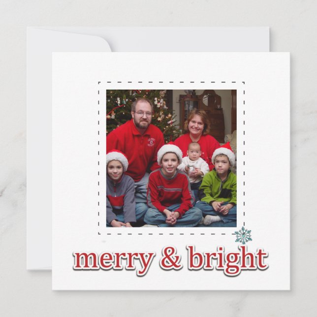 Flat square photo christmas greeting cards (Front)