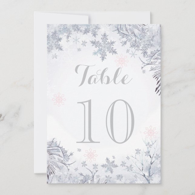 Flat Table Number Card (Front)