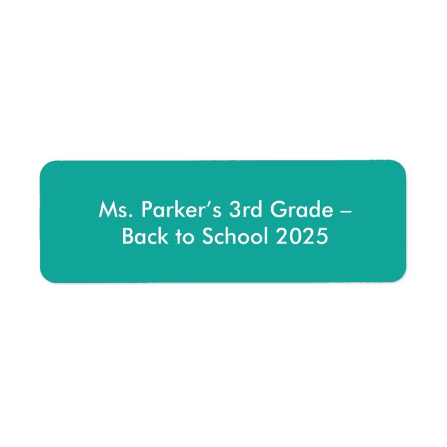 Flat Teal Background – Back-to-School Texture (Front)