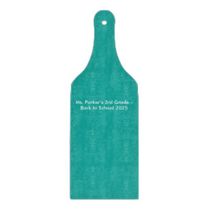 Flat Teal Background – Back-to-School Texture Cutting Board