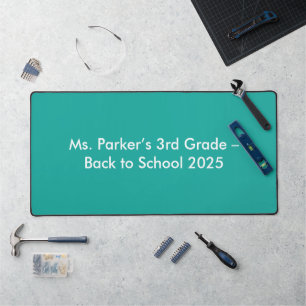 Flat Teal Background – Back-to-School Texture Desk Mat