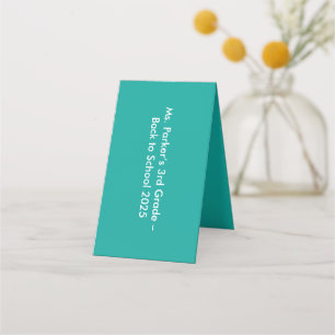 Flat Teal Background – Back-to-School Texture Loyalty Card