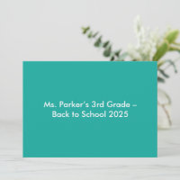 Flat Teal Background – Back-to-School Texture