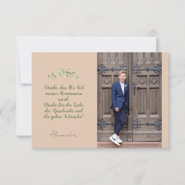 flat thank card Communion confirmation (Front)