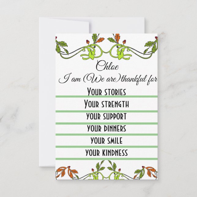 Flat Thank You Card (Front)