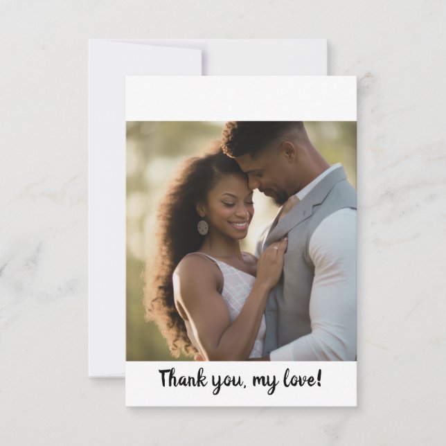 Flat Thank You Card - African American Couple (Front)