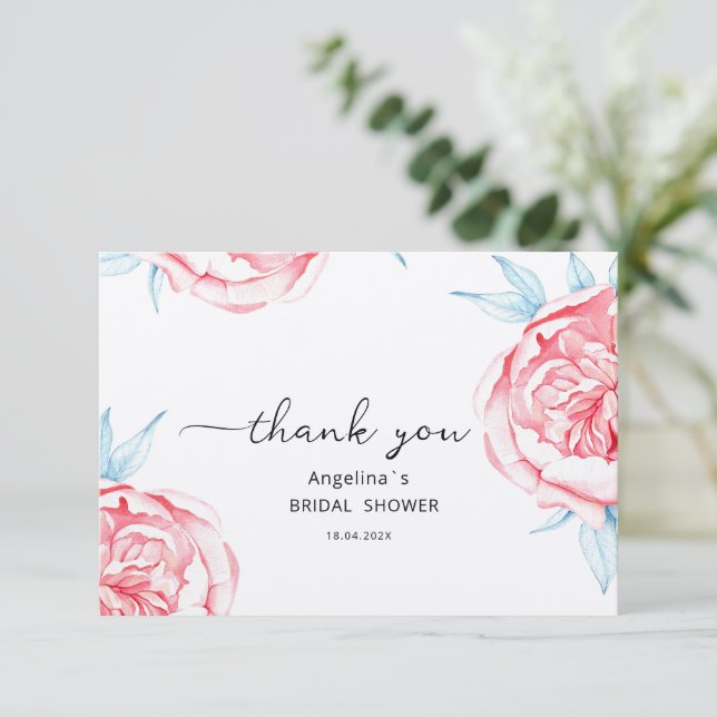 Flat Thank You Card Bridal Showe (Standing Front)