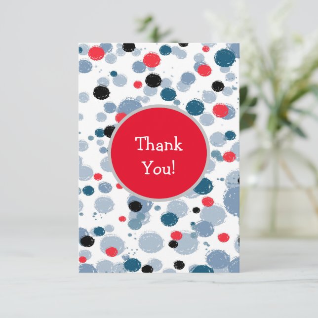Flat Thank You Card bubble pattern (Standing Front)