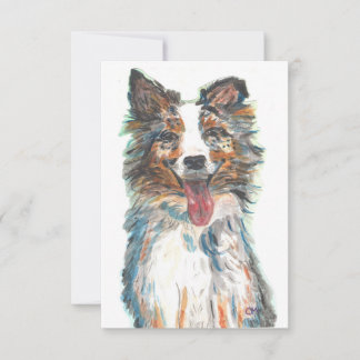 Flat Thank You Card- Dog- Australian Shepherd Card