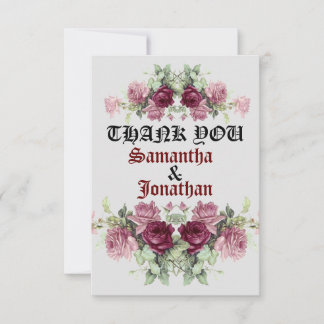 Flat Thank You Card, Floral Thank You Card