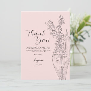 Flat Thank You Card for a bride shower.